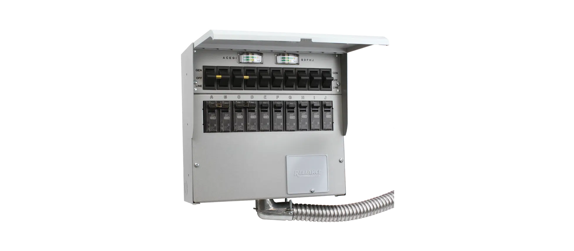 Reliance Controls - 50A Transfer Switch, 12 500W, 10 Circuits