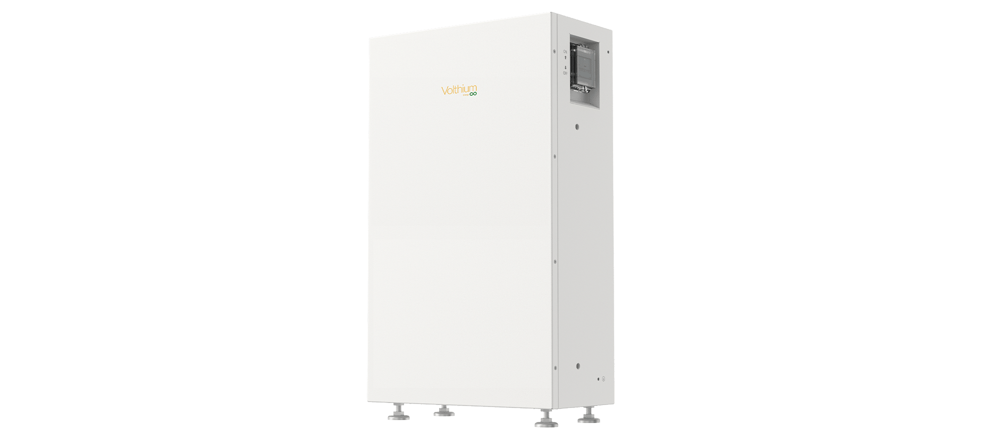 Batterie lithium Volthium 51,2 V 314 Ah – vue de côté avec panneau de commande